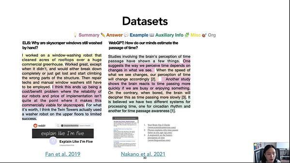 How Do We Answer Complex Questions: Discourse Structure of Long-form Answers