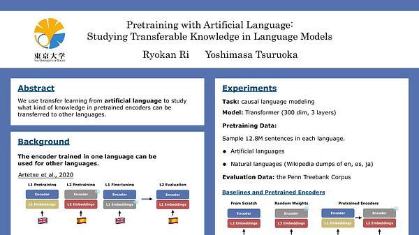 Pretraining with Artificial Language: Studying Transferable Knowledge in Language Models