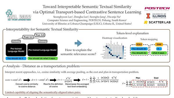 Toward Interpretable Semantic Textual Similarity via Optimal Transport-based Contrastive Sentence Learning