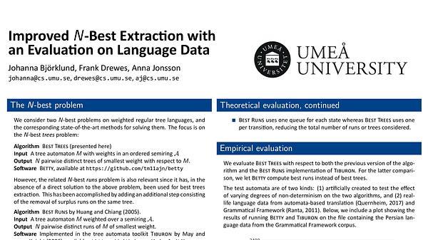 Improved N-Best Extraction with an Evaluation on Language Data