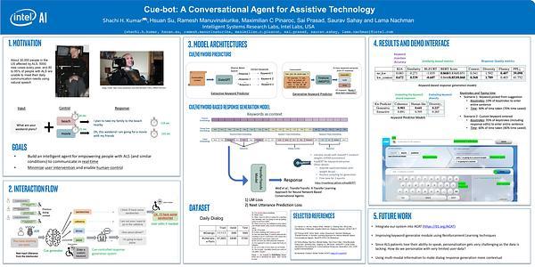 Cue-bot: A Conversational Agent for Assistive Technology