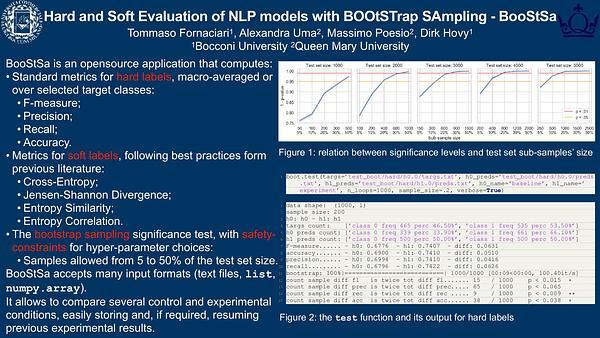 Hard and Soft Evaluation of NLP models with BOOtSTrap SAmpling - BooStSa
