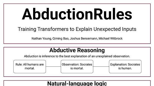 AbductionRules: Training Transformers to Explain Unexpected Inputs