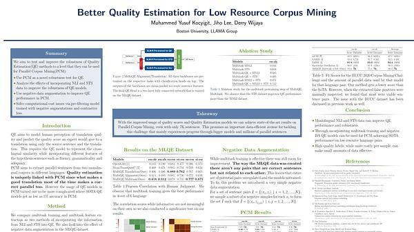 Better Quality Estimation for Low Resource Corpus Mining