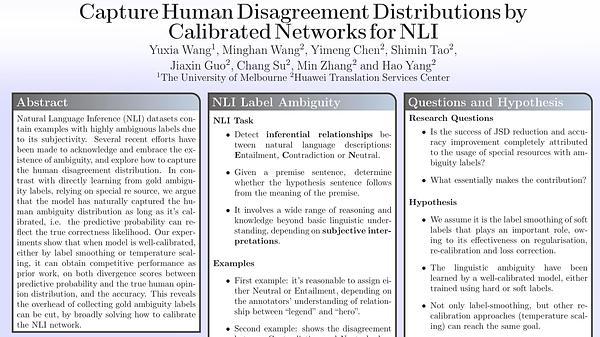 Capture Human Disagreement Distributions by Calibrated Networks for Natural Language Inference