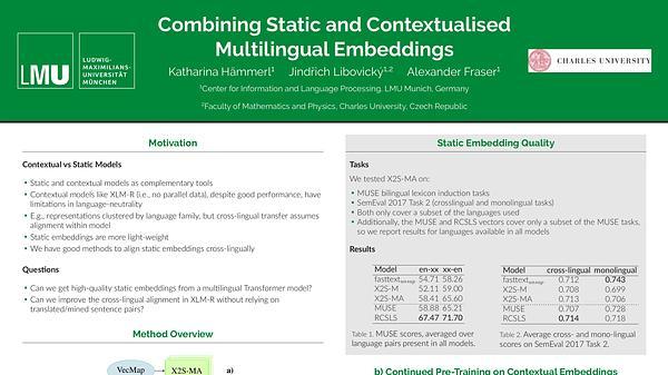Combining Static and Contextualised Multilingual Embeddings