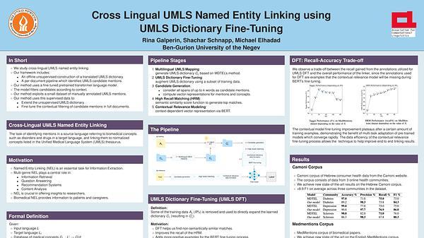 Cross-Lingual UMLS Named Entity Linking using UMLS Dictionary Fine-Tuning
