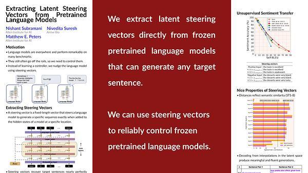 Extracting Latent Steering Vectors from Pretrained Language Models