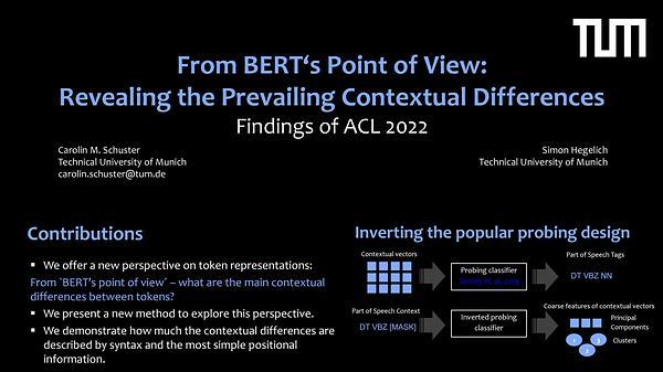 From BERT's Point of View: Revealing the Prevailing Contextual Differences
