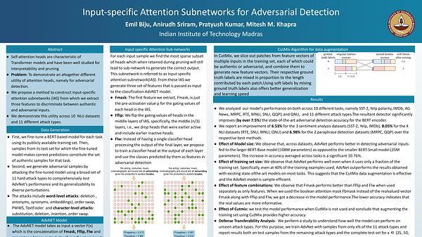 Input-specific Attention Subnetworks for Adversarial Detection