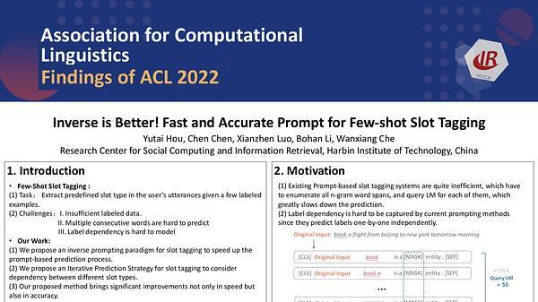 Inverse is Better! Fast and Accurate Prompt for Few-shot Slot Tagging