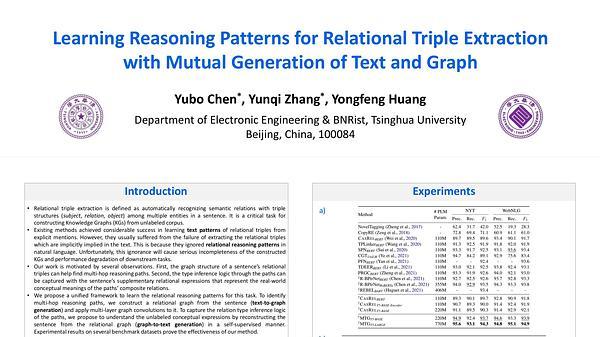 Learning Reasoning Patterns for Relational Triple Extraction with Mutual Generation of Text and Graph