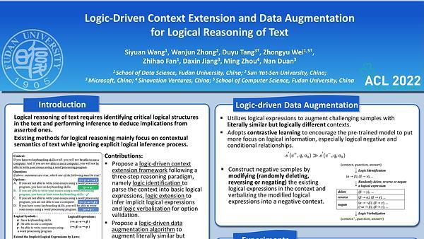 Logic-Driven Context Extension and Data Augmentation for Logical Reasoning of Text