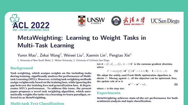 MetaWeighting: Learning to Weight Tasks in Multi-Task Learning