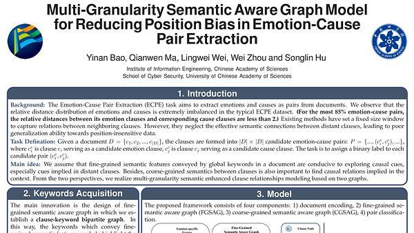 Multi-Granularity Semantic Aware Graph Model for Reducing Position Bias in Emotion Cause Pair Extraction