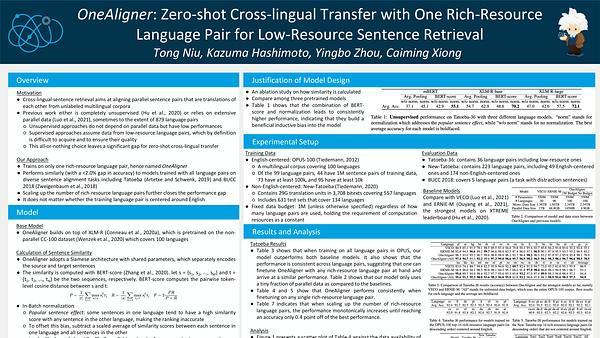 OneAligner: Zero-shot Cross-lingual Transfer with One Rich-Resource Language Pair for Low-Resource Sentence Retrieval