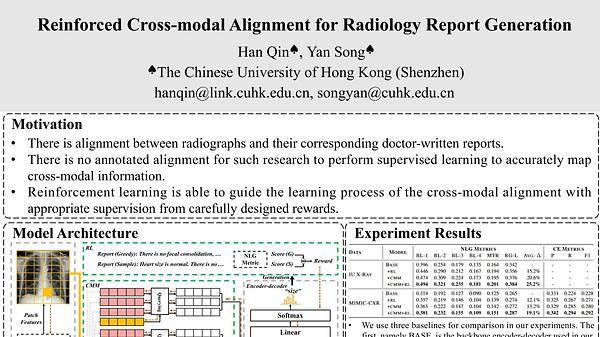 Reinforced Cross-modal Alignment for Radiology Report Generation