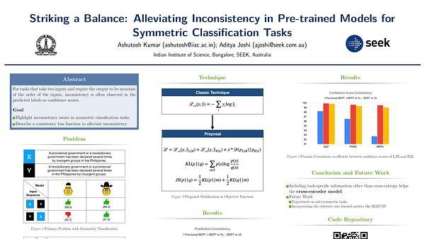 Striking a Balance: Alleviating Inconsistency in Pre-trained Models for Symmetric Classification Tasks