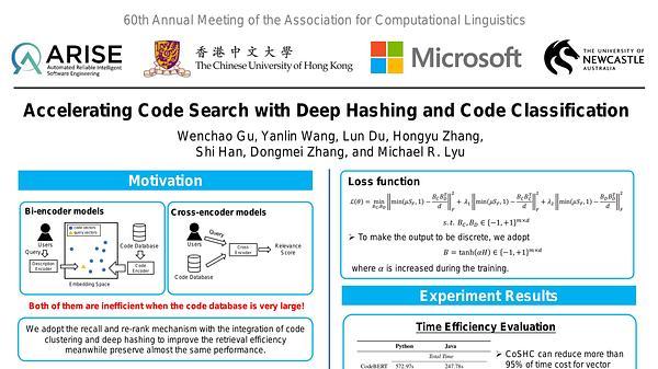 Accelerating Code Search with Deep Hashing and Code Classification