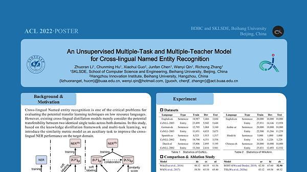 An Unsupervised Multiple-Task and Multiple-Teacher Model for Cross-lingual Named Entity Recognition