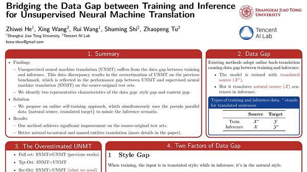 Bridging the Data Gap between Training and Inference for Unsupervised Neural Machine Translation