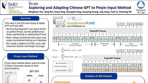 Exploring and Adapting Chinese GPT to  Pinyin Input Method