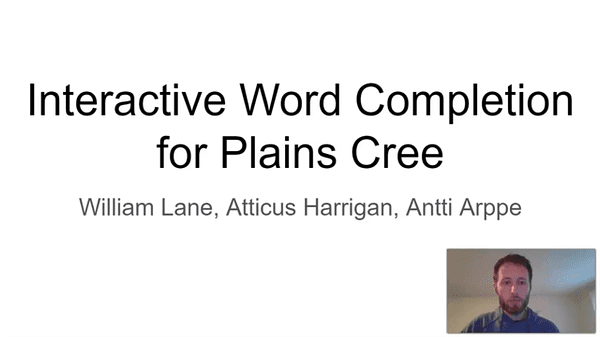 Interactive Word Completion for Plains Cree