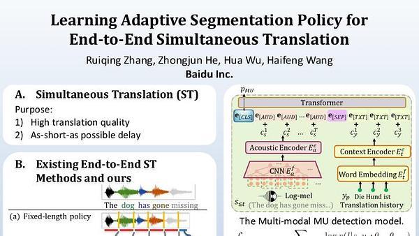 Learning Adaptive Segmentation Policy for End-to-End Simultaneous Translation