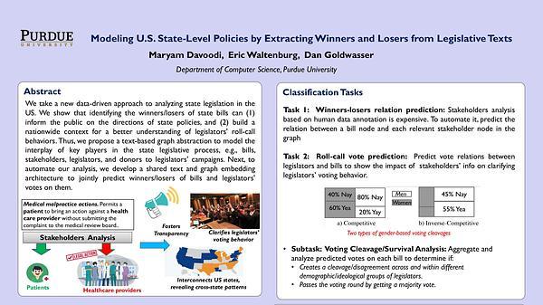 Modeling U.S. State-Level Policies by Extracting Winners and Losers from Legislative Texts