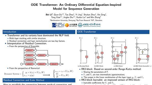 ODE Transformer: An Ordinary Differential Equation-Inspired Model for Sequence Generation