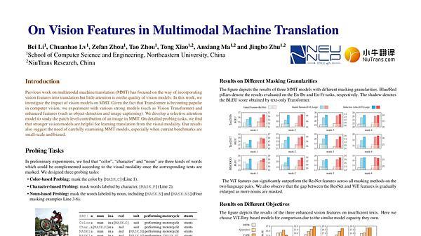 On Vision Features in Multimodal Machine Translation