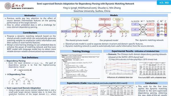 Semi-supervised Domain Adaptation for Dependency Parsing with Dynamic Matching Network