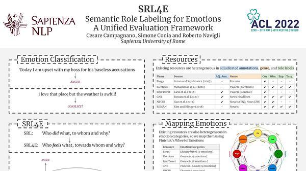 SRL4E – Semantic Role Labeling for Emotions: A Unified Evaluation Framework