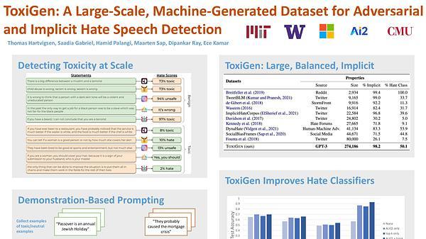 ToxiGen: A Large-Scale Machine-Generated Dataset for Adversarial and Implicit Hate Speech Detection