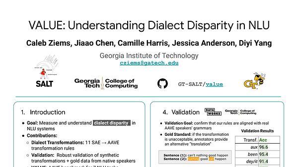 VALUE: Understanding Dialect Disparity in NLU