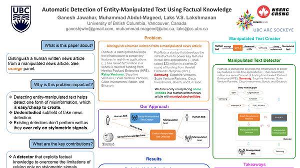 Automatic Detection of Entity-Manipulated Text using Factual Knowledge