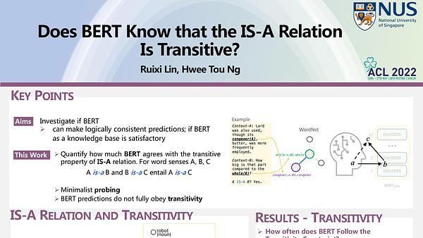 Does BERT Know that the IS-A Relation Is Transitive?