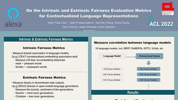 On the Intrinsic and Extrinsic Fairness Evaluation Metrics for Contextualized Language Representations