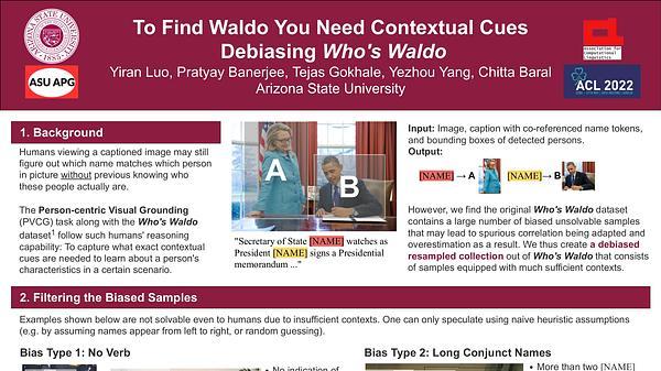 To Find Waldo You Need Contextual Cues: Debiasing Who’s Waldo