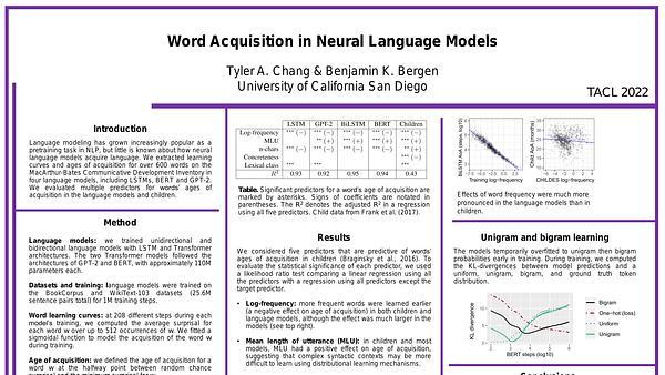 Word Acquisition in Neural Language Models