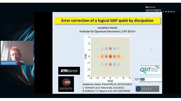 Error correction of a logical GKP qubit by dissipation