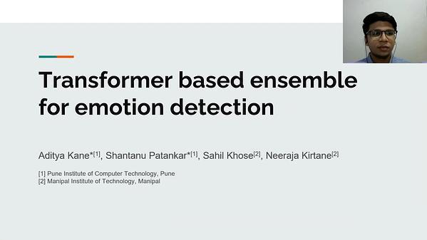 Transformer based ensemble for emotion detection