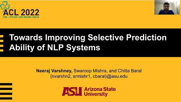 Towards Improving Selective Prediction Ability of NLP Systems