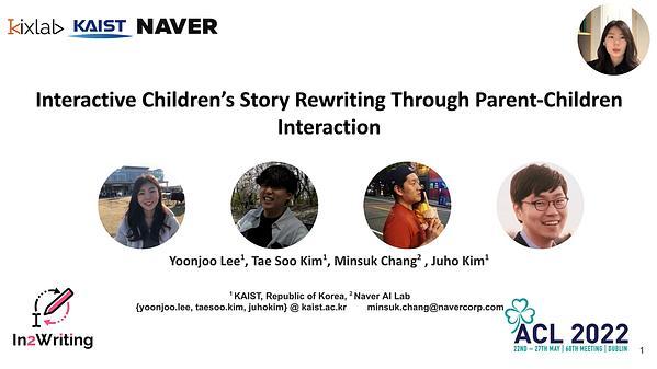 Interactive Children's Story Rewriting Through Parent-Children Interaction