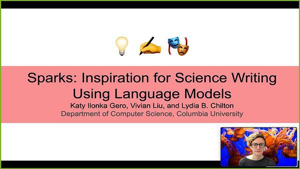 Sparks: Inspiration for Science Writing using Language Models