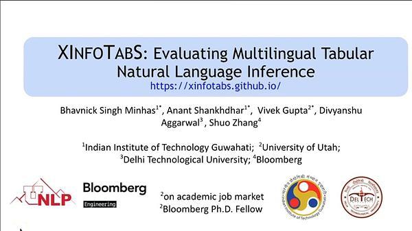 XInfoTabS: Evaluating Multilingual Tabular Natural Language Inference