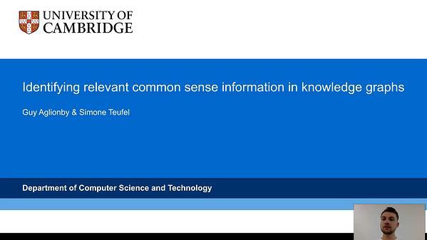 Identifying relevant common sense information in knowledge graphs