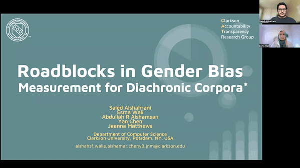 Roadblocks in Gender Bias Measurement for Diachronic Corpora