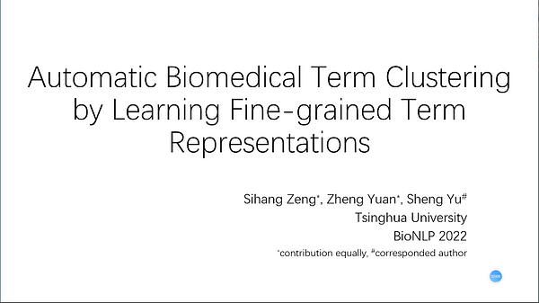 Automatic Biomedical Term Clustering by Learning Fine-grained Term Representations