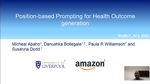 Position-based Prompting for Health Outcome Generation